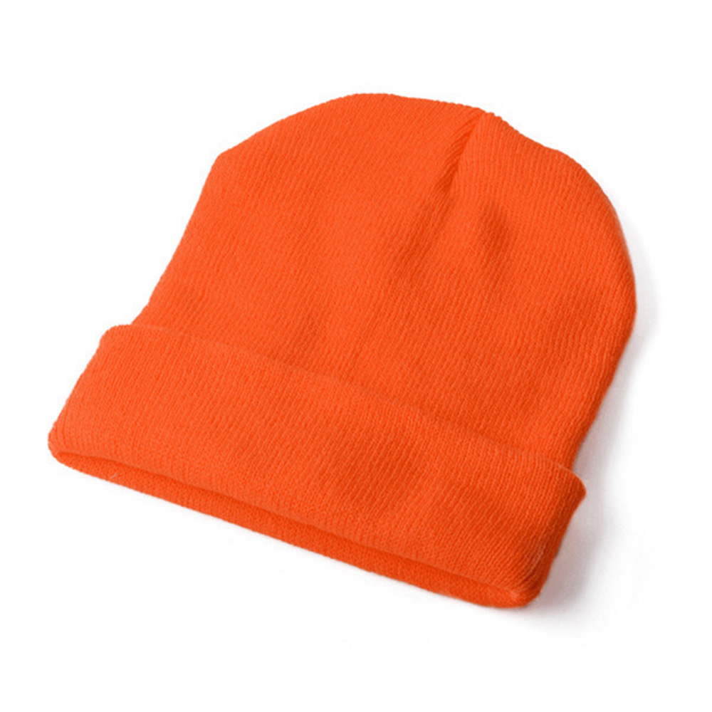 Unisex beanie hatte stilfuld strik hue til vinter dagligt slid varm holde blød stretchy: Orange