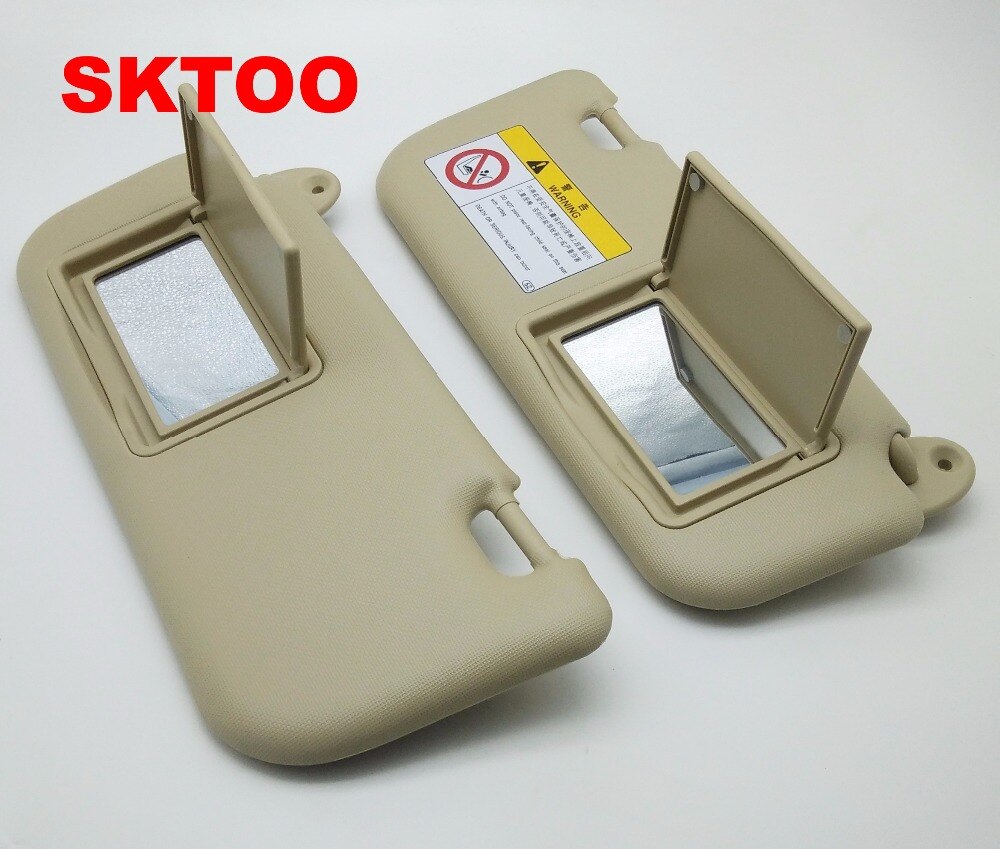 SKTOO Auto accessoires EEN paar auto zonneklep Voor Toyota Corolla met een make-up spiegel zonneklep beige