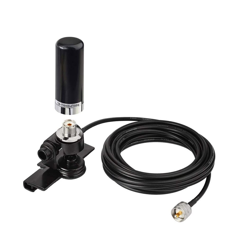 Eightwood Car Truck Amateur Two Way Radio Low Profile Antenna Aerial with Lip Mount Fixed Bracket PL259 Male 5m RG58 Cable