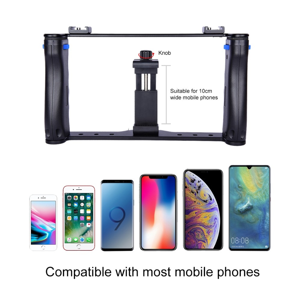 PULUZ Live Rundfunk Smartphone KäFeige Video Anlage Filmausrügestochen Aufnahme Griff Stabilisator Halterung Kamera Vlogging Anlage fallen