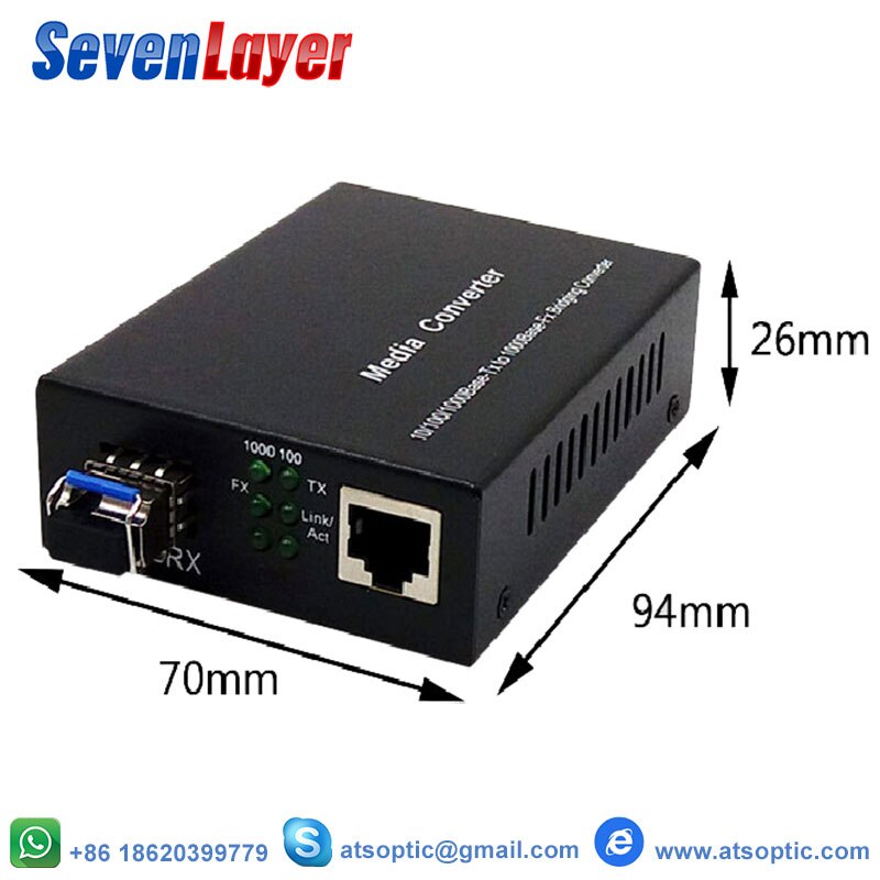 1gb sfp fiber til  rj45 fiberoptisk mediekonverterer 1000 mbps sfp fiberbryter med sfp-modul kompatibel cisco / mikrotik / huawei