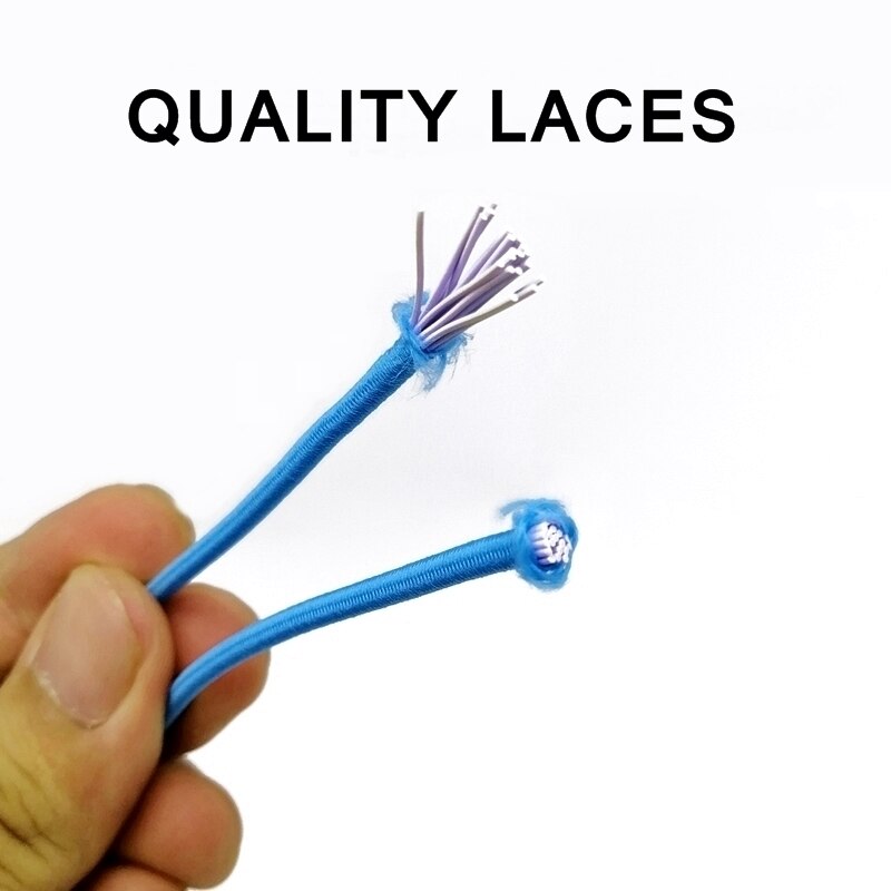 Cordones de zapato elásticos con cerradura de Metal para niños y adultos, Cordones redondos para zapatillas, cordones rápidos, tiras de zapatos perezosos, sin atar, Z051