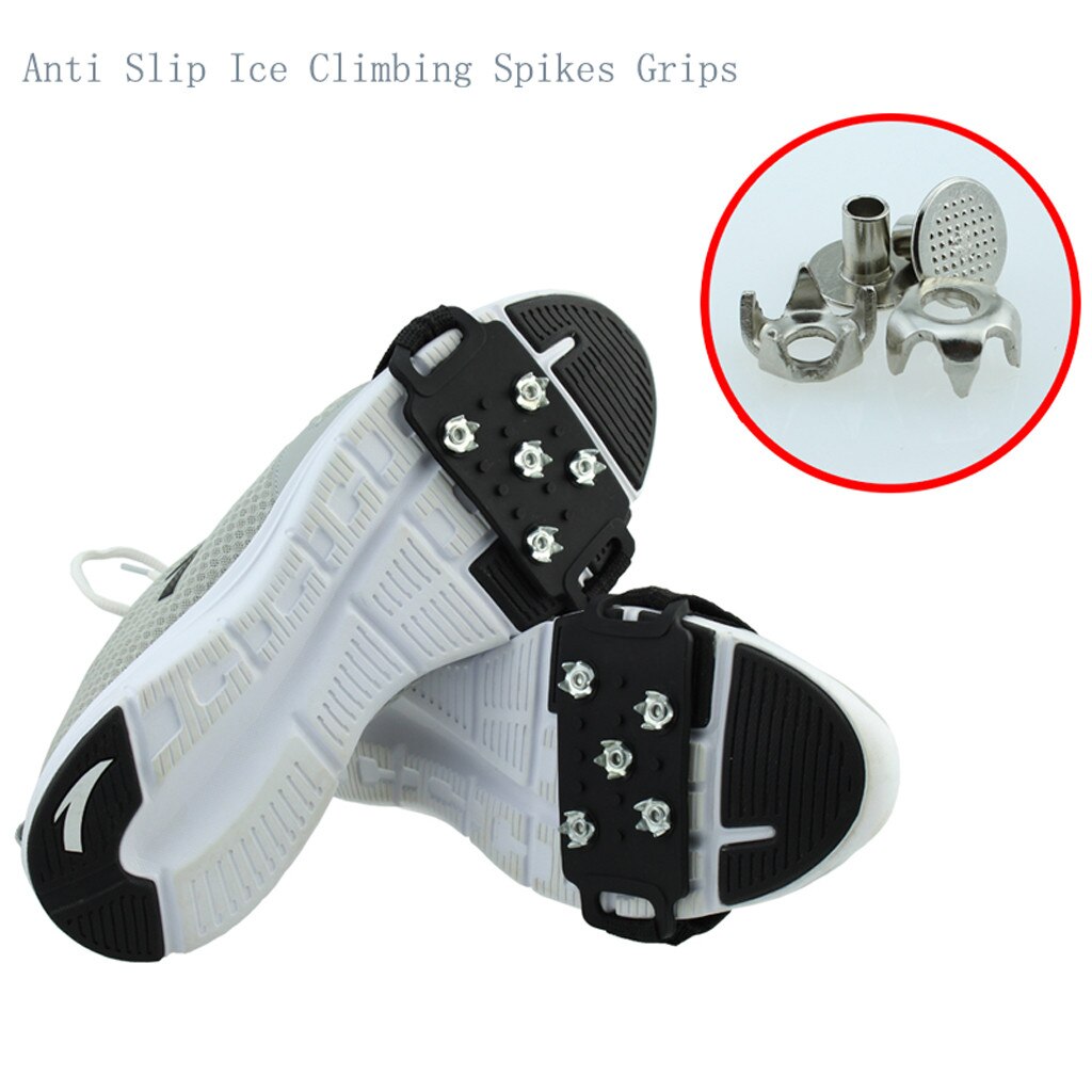 Anti Slip Ice Gripper Spike Winter Climbing Spikes Grips Crampon Cleats 5-Stud Shoes Cover Snow Spikes Cleats Chain Claws Grips