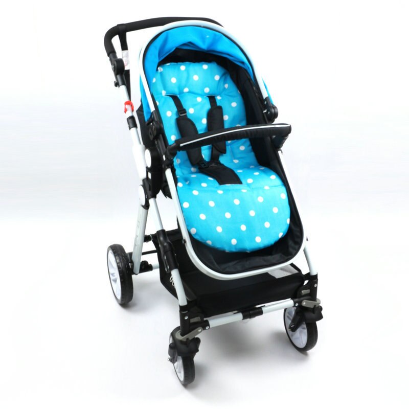 1pc tjockare barnvagn bomullstuss barnvagn paraply universal polka dot kudde barn: Blå