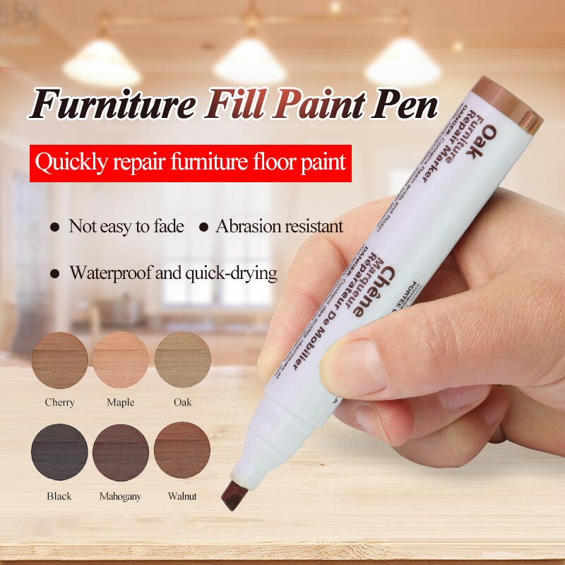 Furniture Touch-up/Fill Paint Marker Filler Pen Composite Repair Pen Floor/Stairs/Door/Woodenware Scratch/Patch Restore Marker