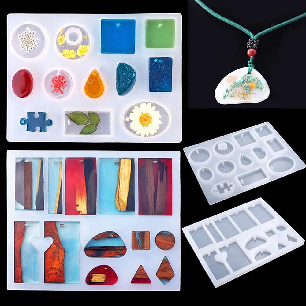 Mixed Style Jewelry Epoxy Casting Molds Tools Set Silicone UV Casting Tools Clay Resin Casting Molds For Jewelry making DIY