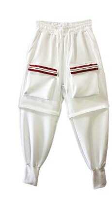 Hip Hop Dance Costume White Long Sleeve Shirt Pants Adult Street Dancing Clothes Jazz Dancer Stage Outfit Rave Wear Women DT1057: Pants