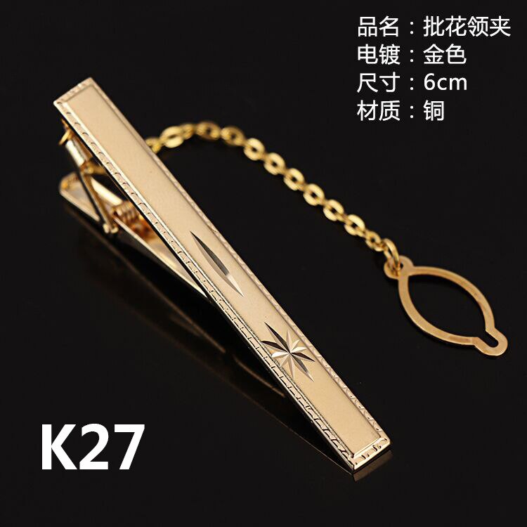 Goldron-pince à cravate classique pour hommes, pince à cravate en alliage pour collier en émail de , Pin au mètre, Business: K27