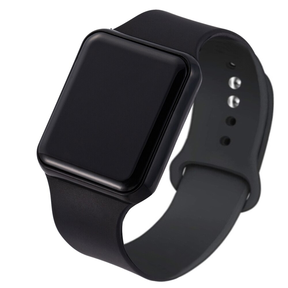 Kvinder mænd unisex sport led digitalt armbåndsur silikonerem elektroniske ure ure relogio feminino: Sort sort