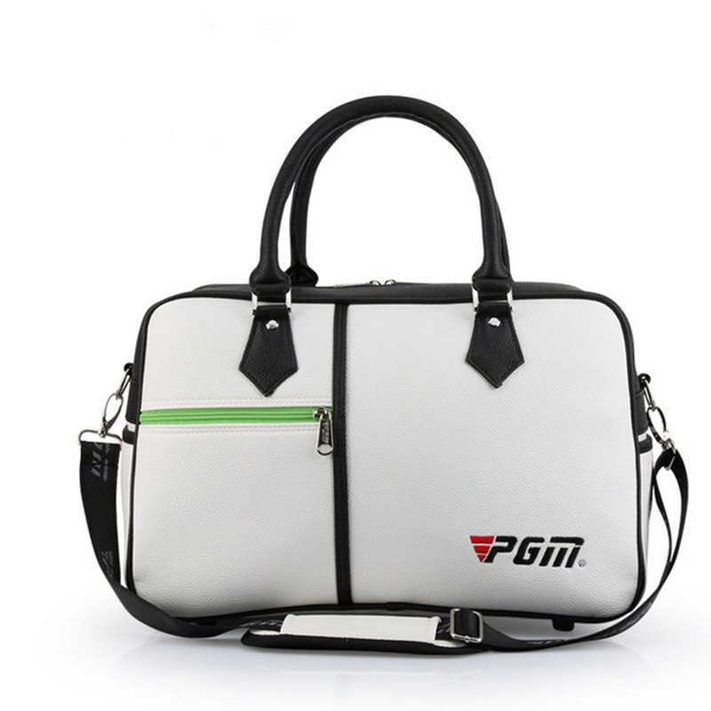 Sacca da golf maschio femmina borsa da golf abbigliamento scarpe borse in PU impermeabili a doppio strato di grande capacità e T8: bianca