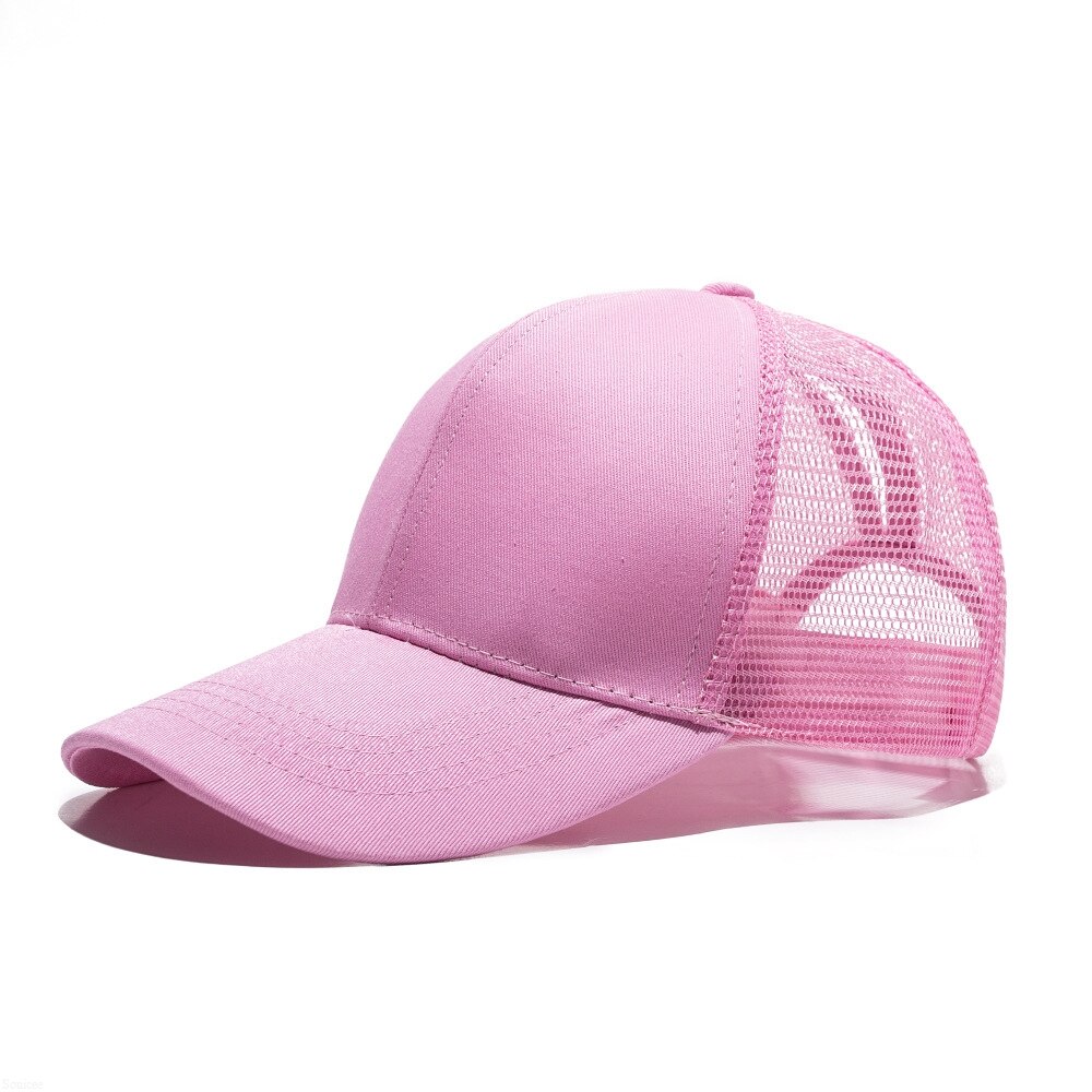 Ponytail Baseball Cap Women Messy Baseball Hat Sun Sport Caps Snapback-Hette Hestehale Baseball Cap 2: PINK