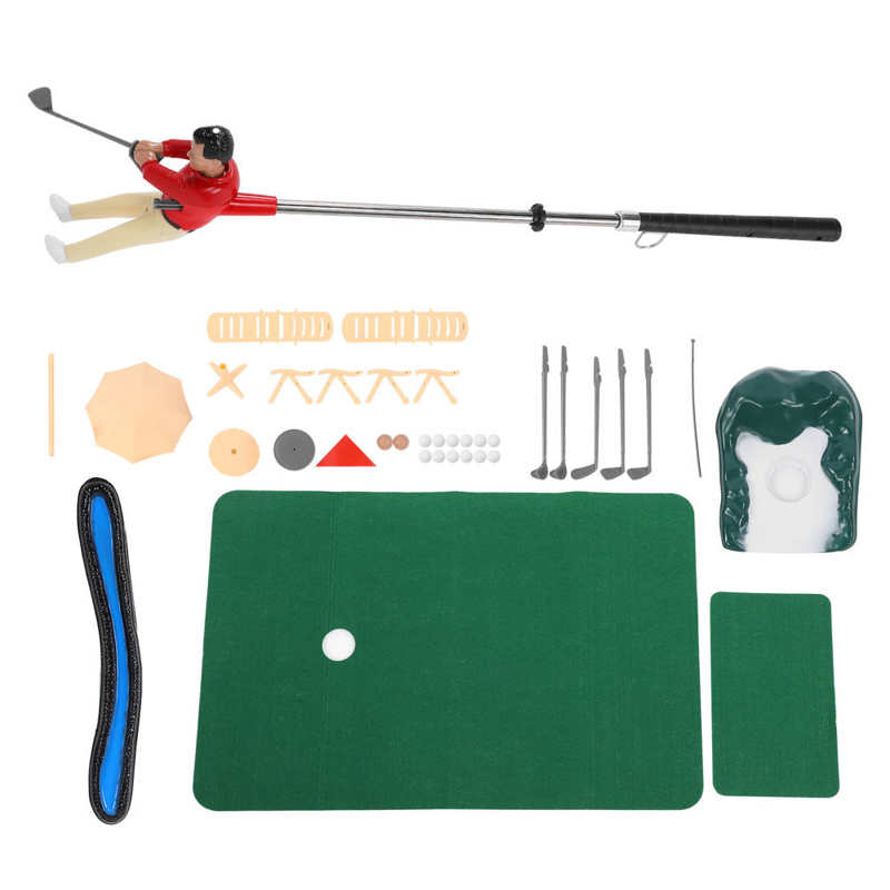 Indoor Mini Golfen Game Kit Golf Set Speelgoed Met Groene Pad Putter Bal Stoelen Voor Kinderen