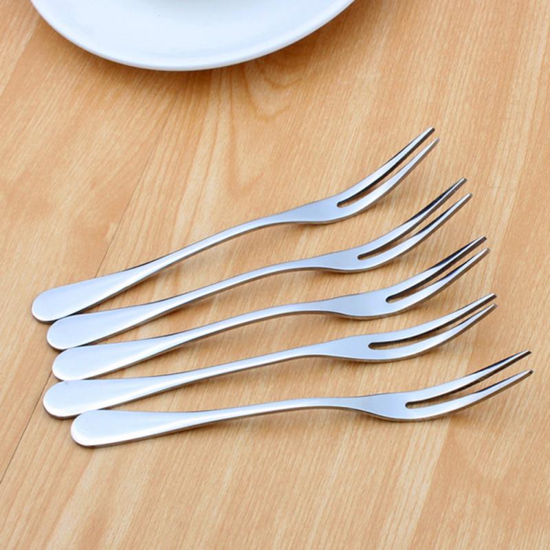 Fruit Fork Stainless Steel 1010 Two-toothed Fork Cake Fork Western Small Fork Multifunctional Household Kitchen Accessories