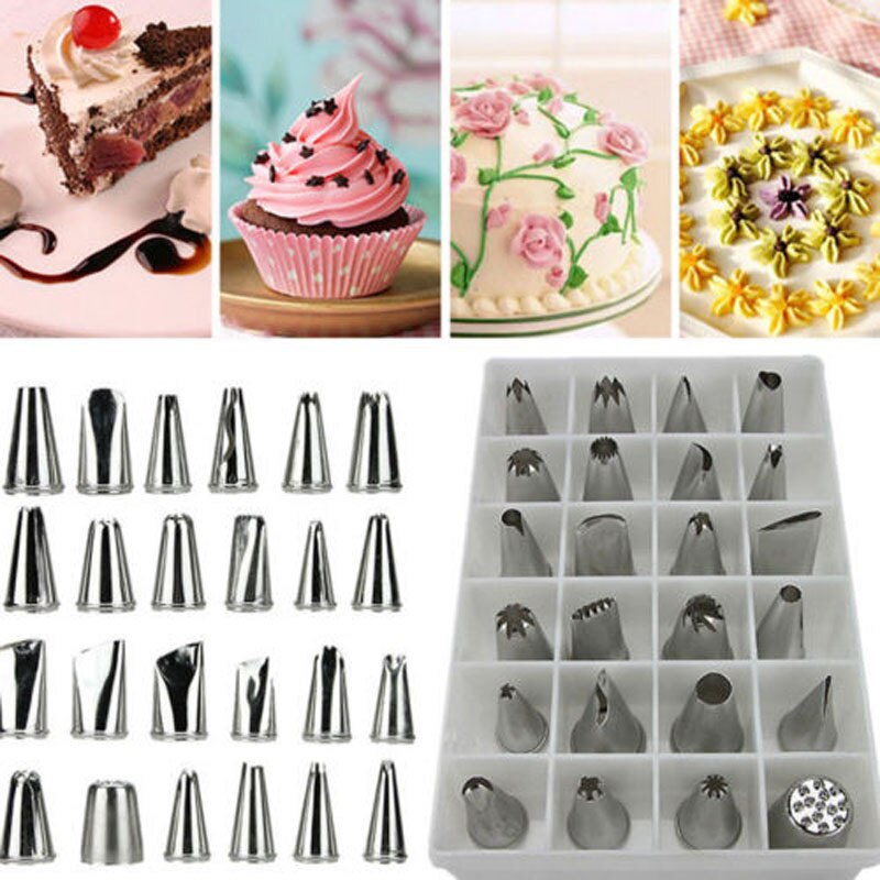 24 Stks/set Glimlach Grote Rvs Icing Piping Nozzles Pastry Tips Set Voor Cake Decorating Sugar Craft Keuken Accessoires