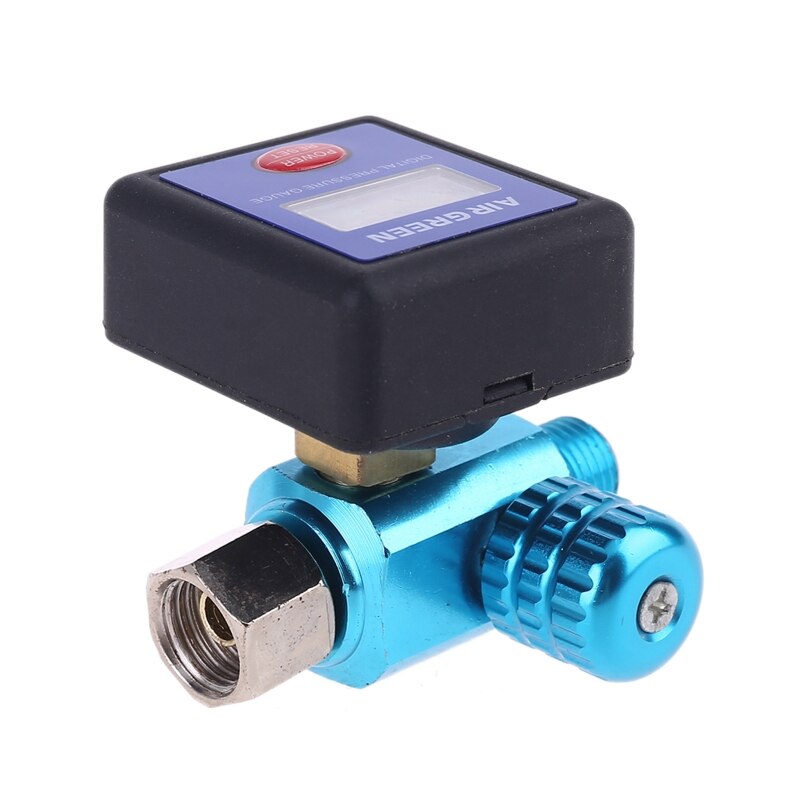 Compact Pressure Gauge with 3 Units PSI/Bar/Kpa Durable Pressure Air Gauge Regulator 1/4" Inlet &amp; Outlet Multipurpose