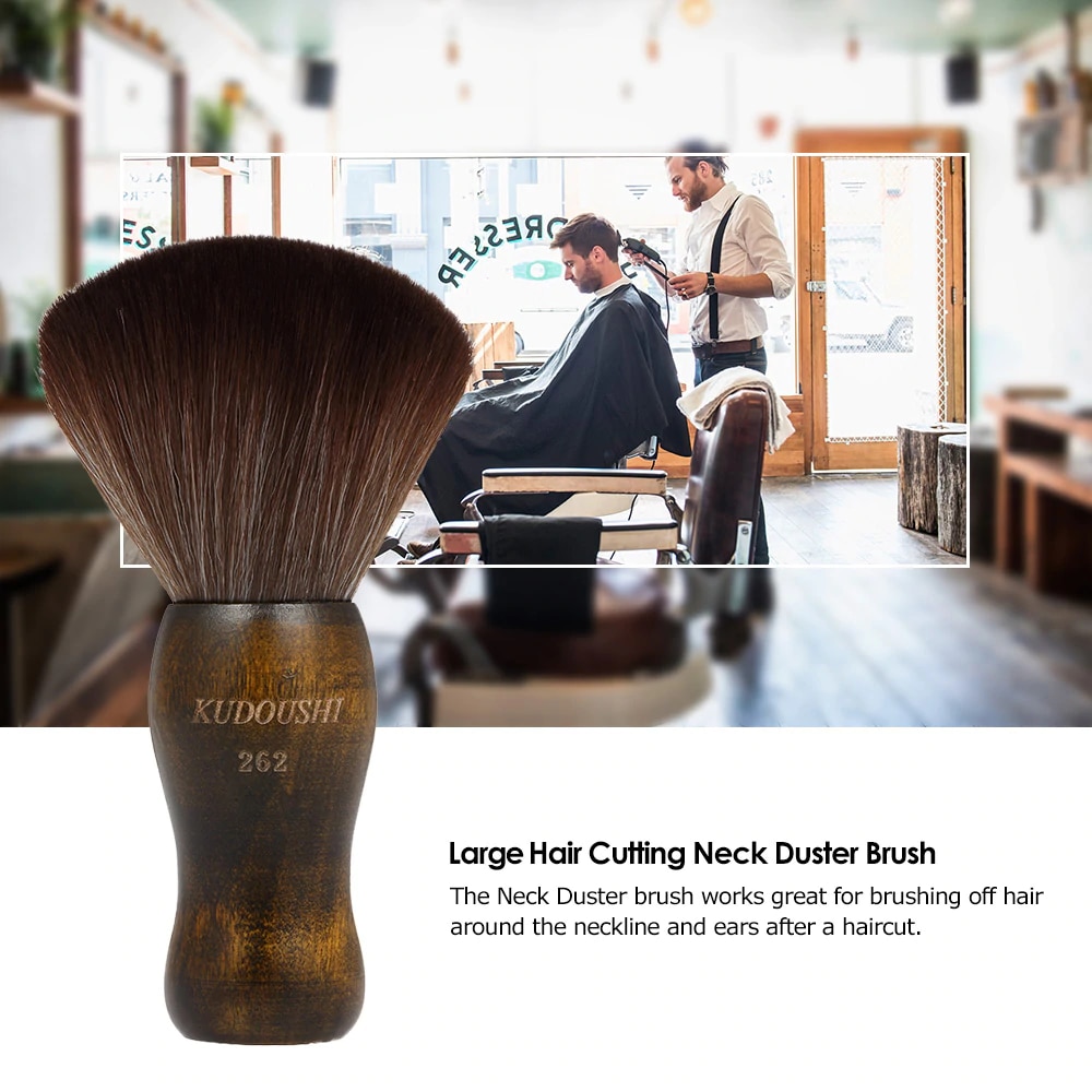 negro cuello cara Duster brochas de barbero pelo cepillo de cabello para salón de belleza de peluquería Estilo herramienta de maquillaje