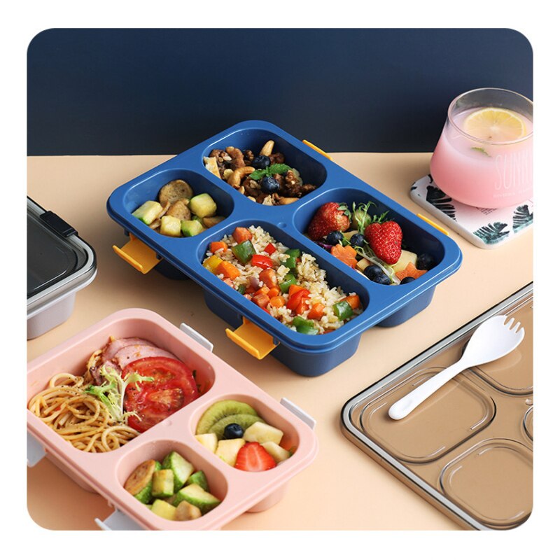 1 Pc Portable Lunch Box Bento Boxes Microwave Dinnerware For Kids Adults Food Food Storage Container Foodbox Kitchen Cocina