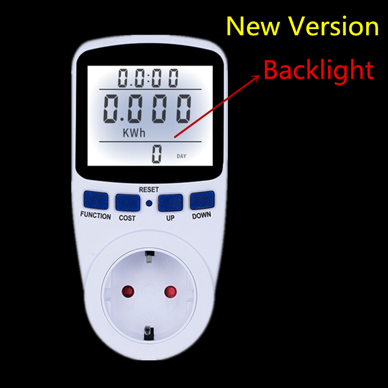 Digitale Spanning Energie Meter LCD Backlight Elektronische Power Energy Meter Wattmeter Record Spanning Outlet Socket Meter Energie
