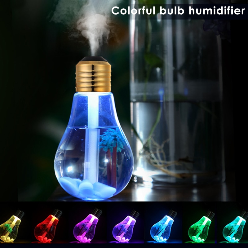 AUPORO Electric Humidifier Bulb Humidifier Air Ultrasonic Aroma Essential Oil Diffuser Atomizer For Bedroom Air Humidifier