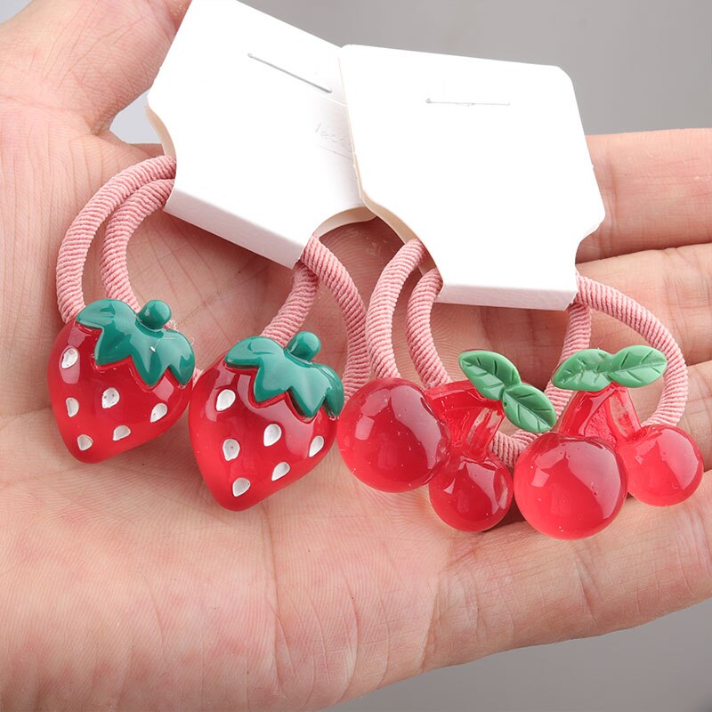 Fruta lindo pelo de los niños corbata sandía piña y fresa pelo chicas banda para la cabeza de goma corbata accesorios para el pelo tocado