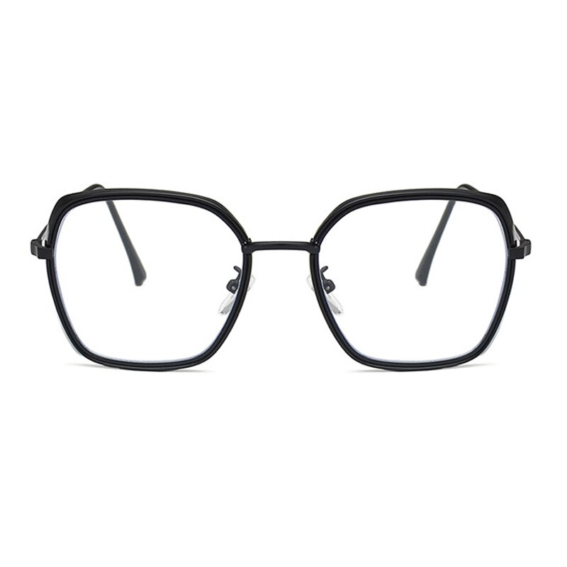 ALOZ MICC-gafas transparentes para mujer, lentes con montura de Metal, óptica, cuadrada, Q755: Black-Black