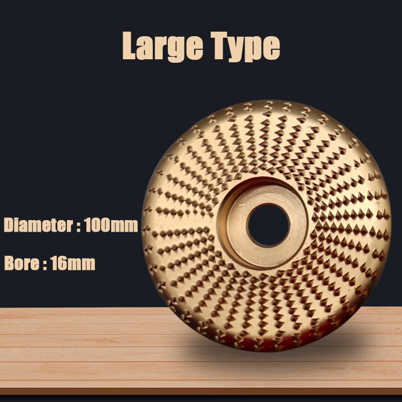 2pcs Plat-Arc Wood Grinding Polishing Wheel Rotary Disc Sanding Carving Tool Abrasive Disc Tools for Angle Grinder 4 inch Bore: 1pcs Large