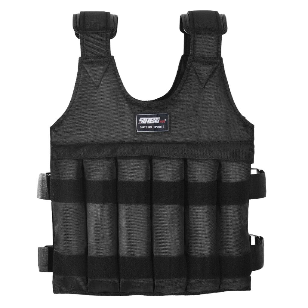 Gilet de poids réglable 50kg, pour adultes, charge, lesté, Fitness, entraînement, musculation, avec 12 sacs