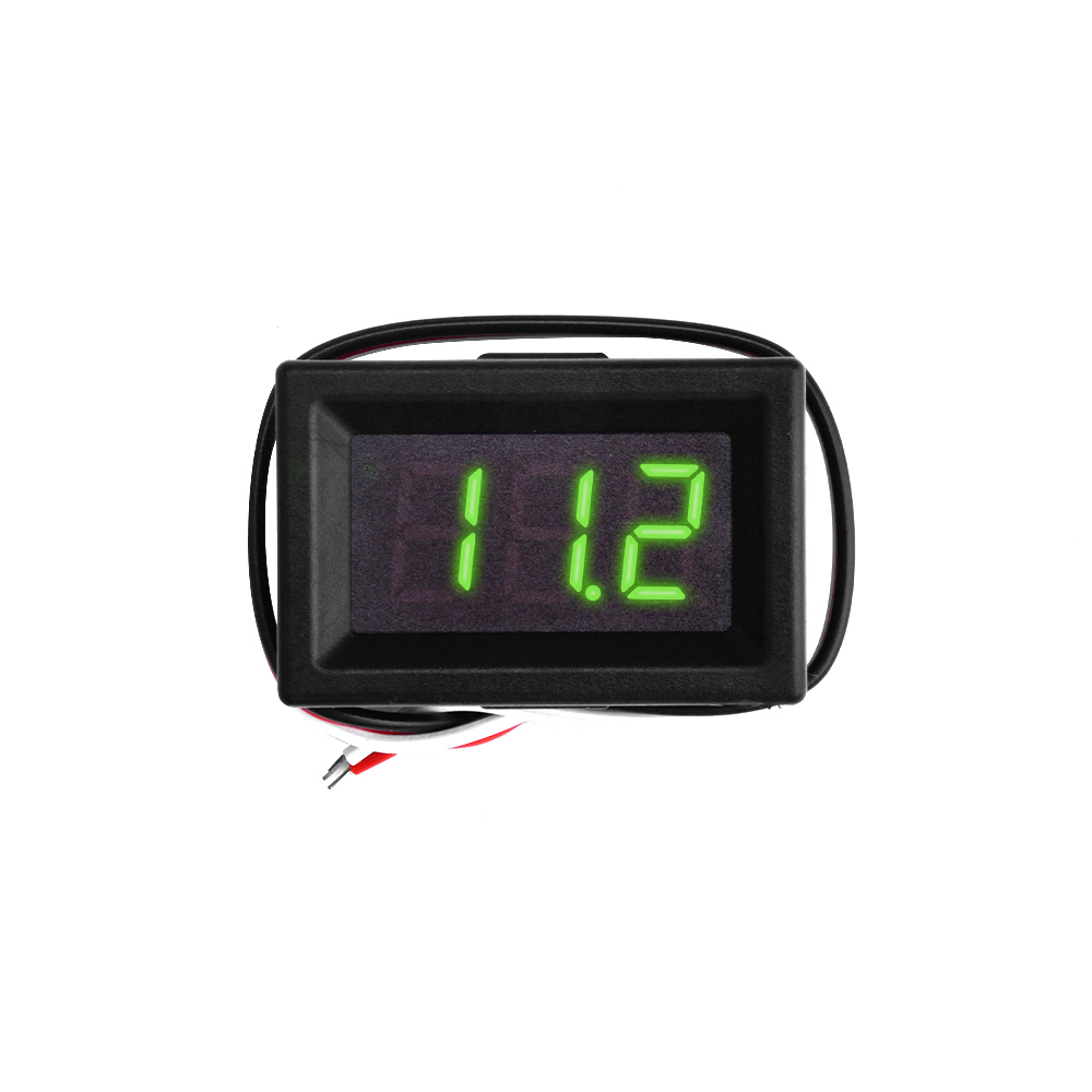Mini 0.36 pouces DC0-30V 3 bits numérique rouge panneau d'affichage LED compteur de tension voltmètre testeur 3 câbles pour outils de véhicule à moteur de voiture: Argent