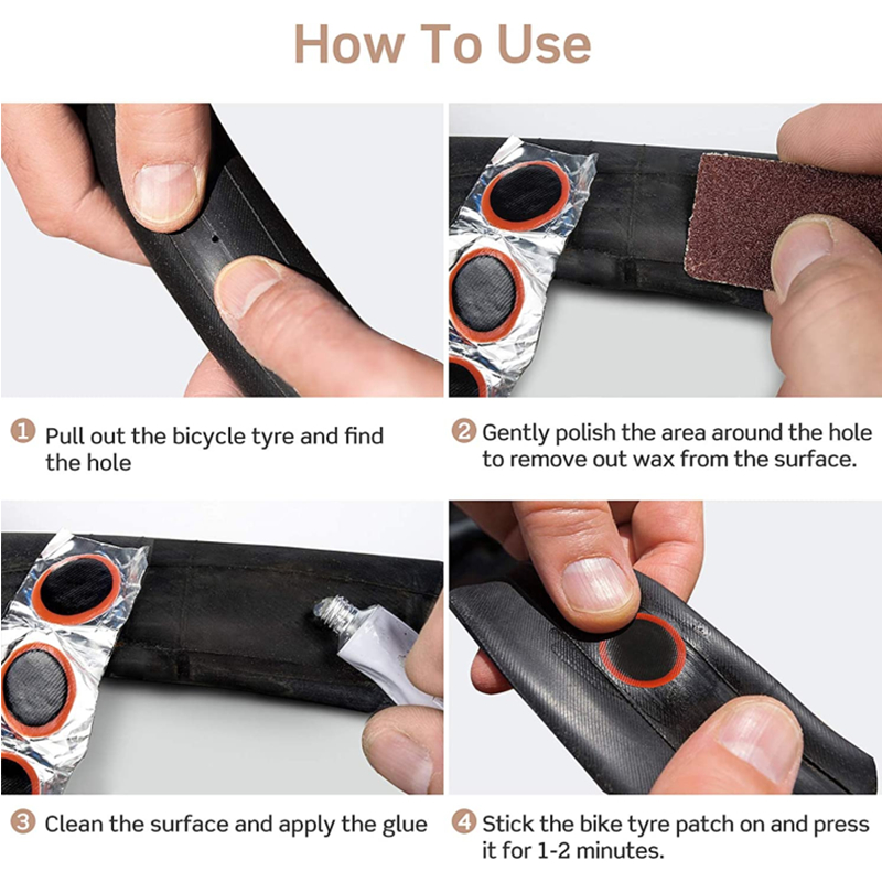 96/48PCS Rubber Puncture Patches Bicycle Tire Tyre Tube Repair Cycle Patch Kit No Glue Bicycle Inner Tube Puncture Repair Tools
