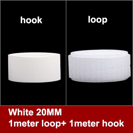 1 Meter/pair Hoge Klittenbandsluitingen Tape Niet-klevende Klittenband Naaien Sluiting Tape Nylon Magic Tape voor Diy 20Mm-100Mm: white 20mm 1meter