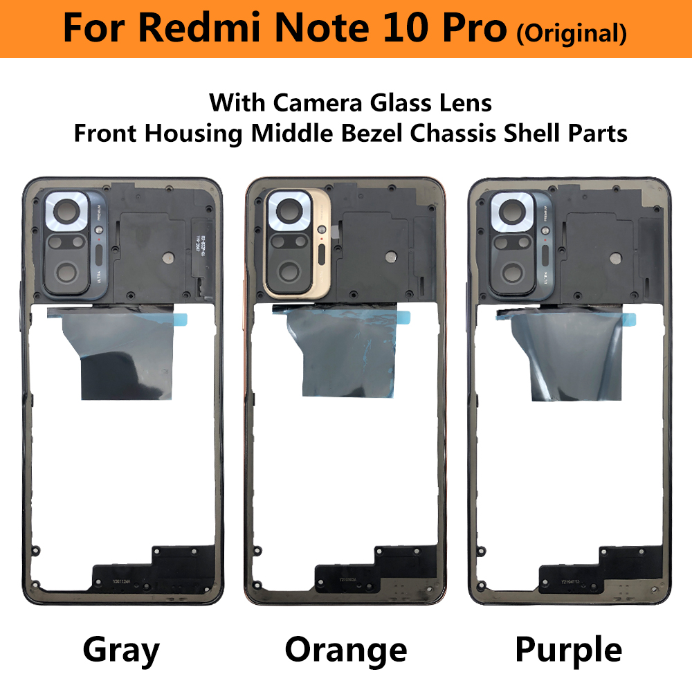 Rear Back Camera Glass Lens With Frame For Redmi Note 10S 10 Note10 Pro Cell Phone Repair