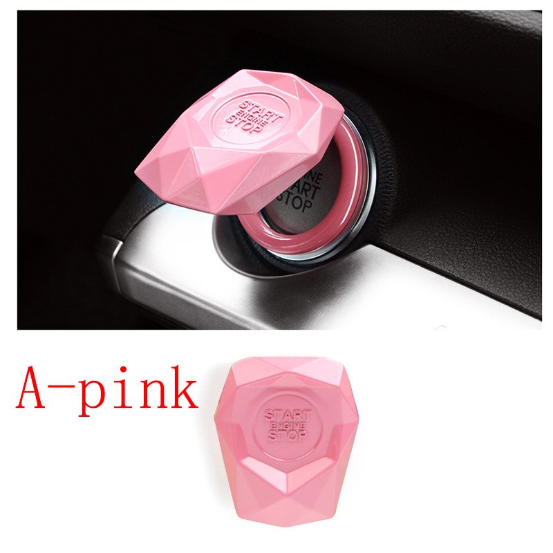 Botón de arranque de motor de coche para parada de coche, reemplazo del interruptor de cubierta para Alfa Romeo 159 147 156 166 GT Mito Acura MDX RDX TSX Fiat 500 Punto Stilo: A-pink