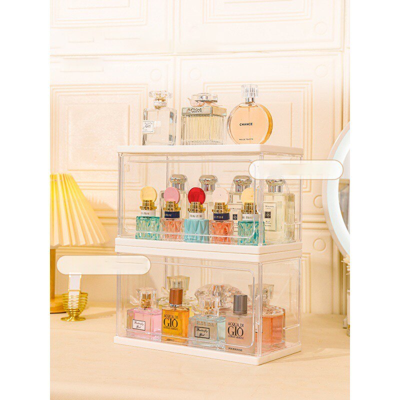 Acrylic Display Cabinet Perfume Storage Clear Cosmetic Storage Box Dustproof Animation Figures Nail Polish Jewelry Display Stand