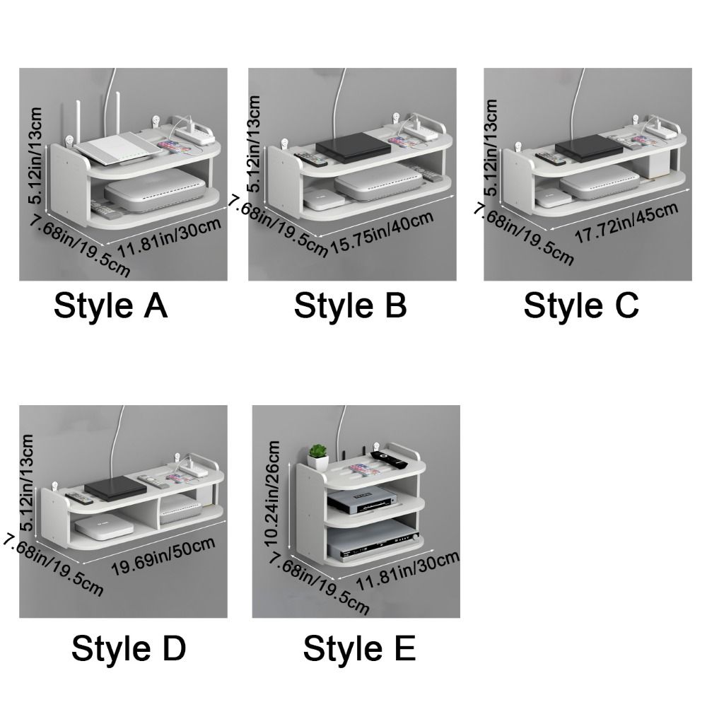 Wandmontiertes Router-Regal aus Kunststoff, 2/3 Schichten, Stark belastbar, 2-lagiges Wandregal, platzsparender WLAN-Router-Aufbewahrungshalter