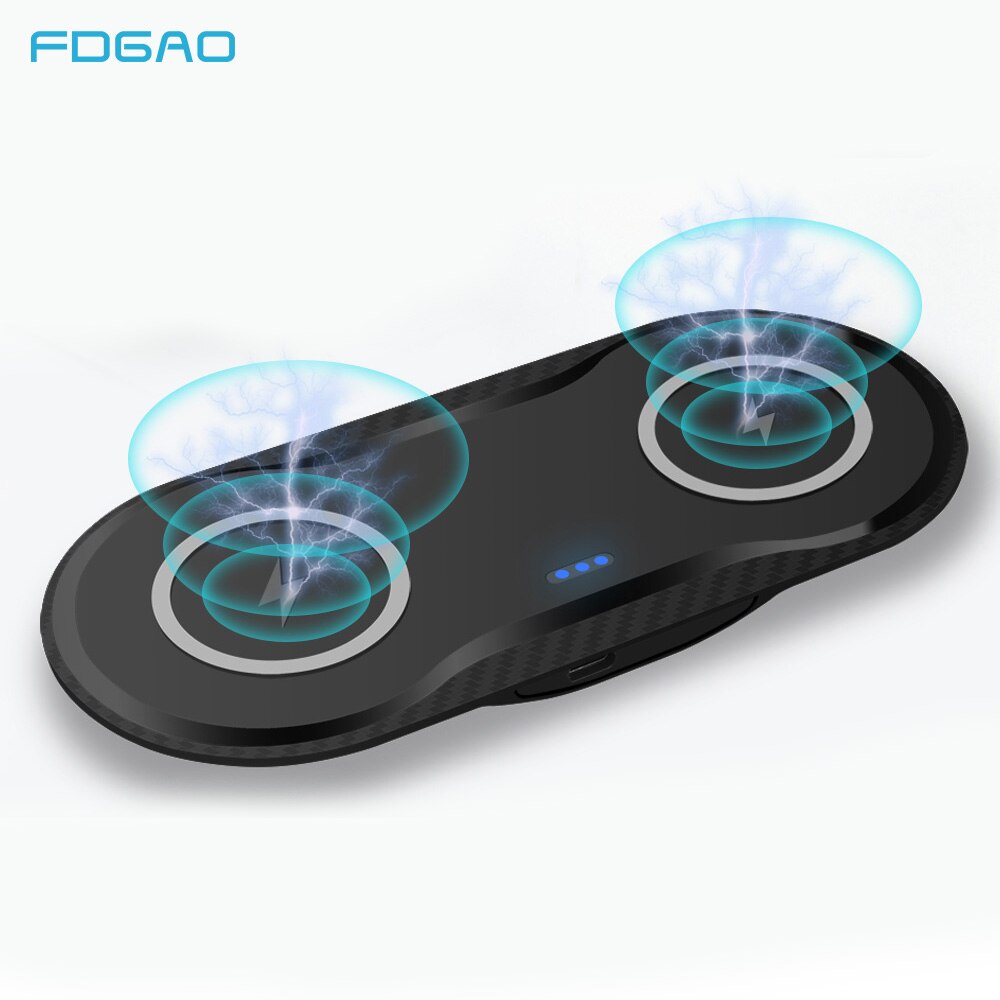 FDGAO 20W Veloce Qi Caricabatterie Senza Fili per Samsung S10 S20 doppio 10W Seggiolino Presto Stazione di Ricarica per iPhone 11 pro XR XS Airpods pro