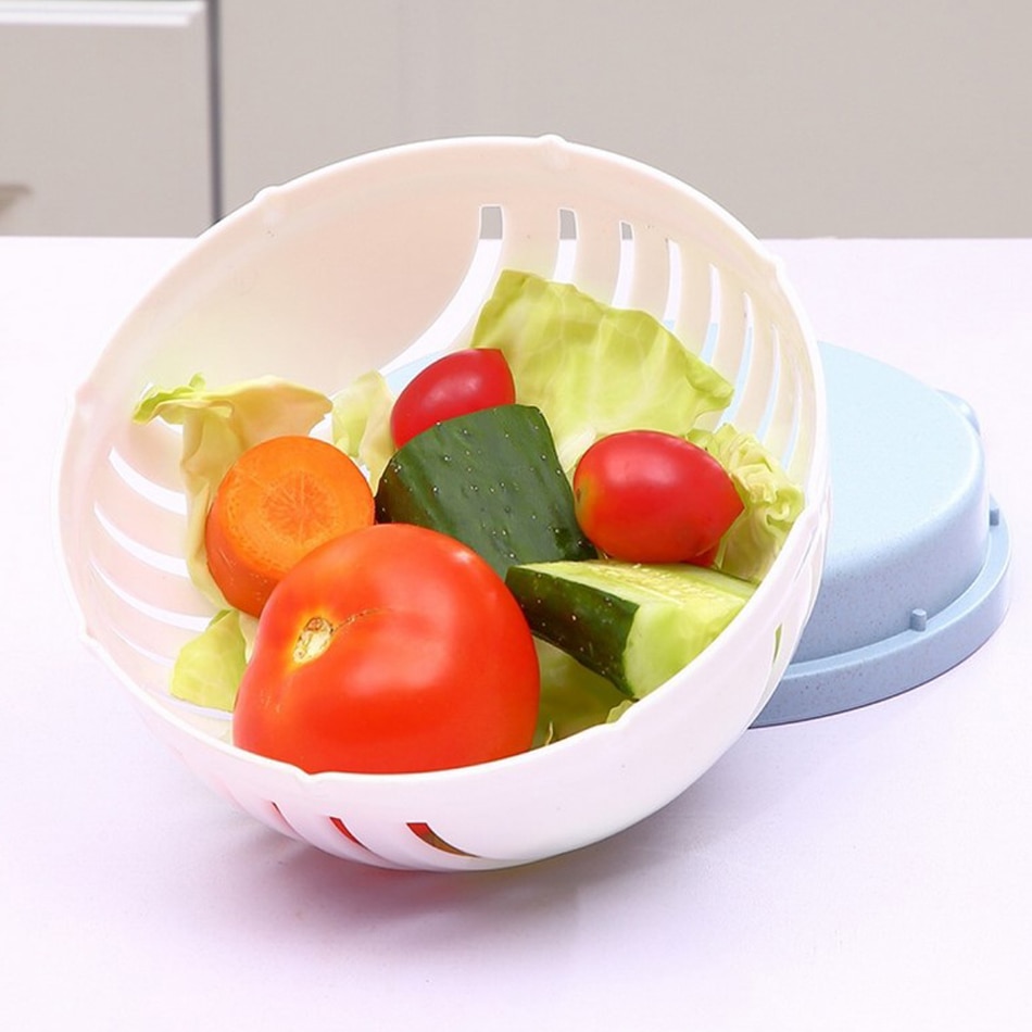 Creatieve Tools Salade Snijden Kom Snelle Fruit Groente Salade Chopper Kom Verse Salade Slicer Keuken Gadget Veilig Bpa-vrij