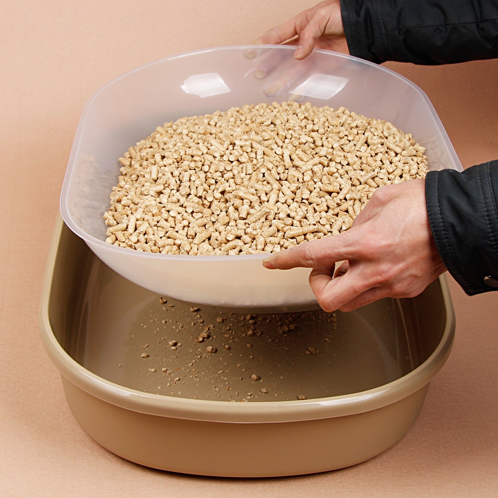 Cat Litter Box Cat Toilet 2or3Layer Pine Litter Bedpans Semi-Closed Anti-splashing Cat Pot Crystal Sand/bentonite/tofu available