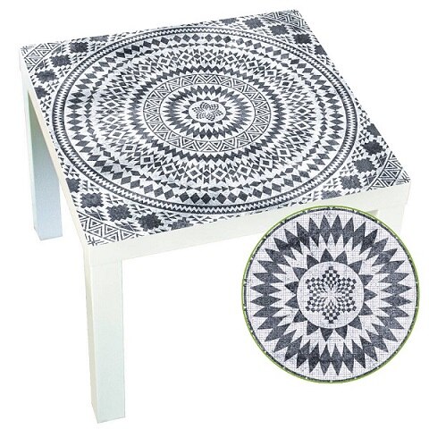 Mandala indisk bord klistremerke pvc vanntett matt deksel til restaurant spisestue avtagbart selvklebende kontaktpapir gjør-det-selv hjemmeinnredning: 008