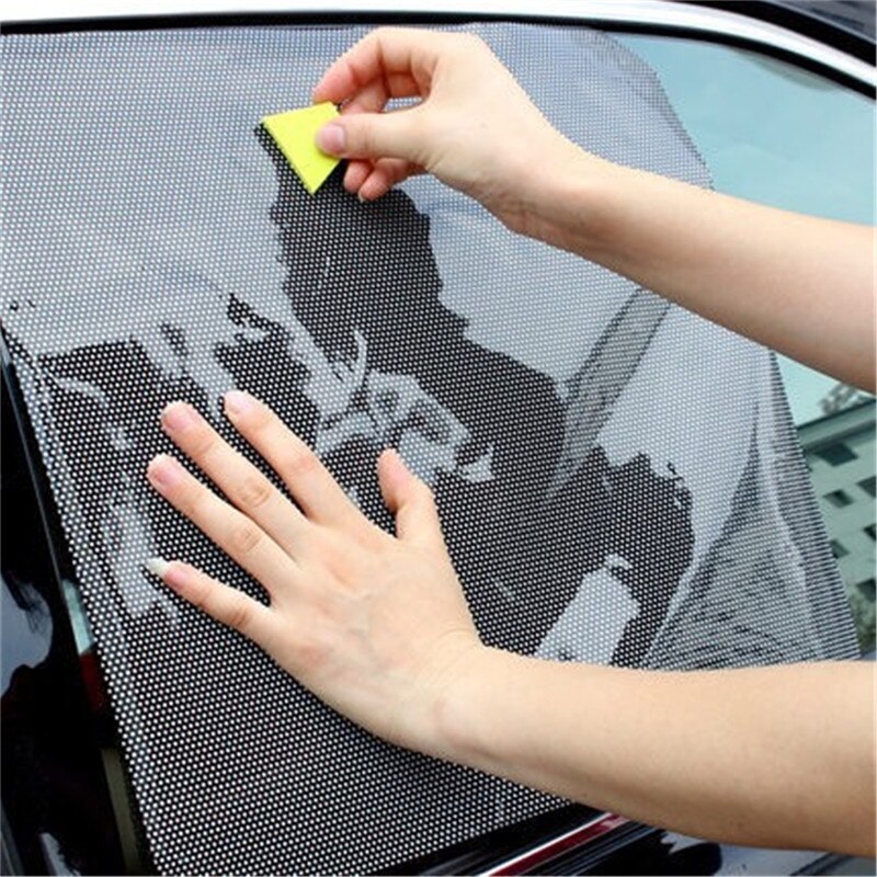 48cm x 38cm 3D PVC voiture feuille rouleau Film voiture autocollants noir fenêtre crème solaire statique Net Film voiture style accessoires