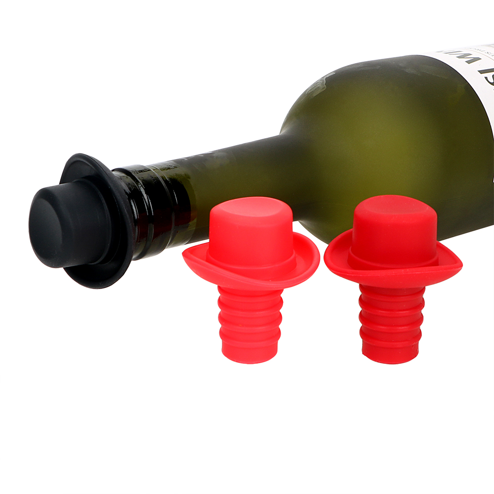 Tapón de vino HOOMIN, sombrero Formal, cerveza, Soda, tapa de botella de corcho, tapón divertido de botella de silicona, suministros para Barra de cocina, herramientas para Bar