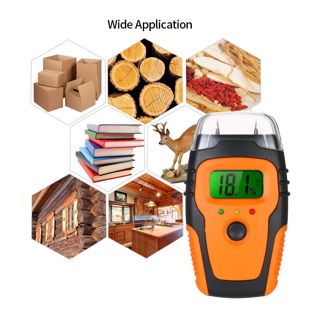 Wood Moisture Meter Handheld Building Material Hygrometer Mold Prevention Check Digital Humidity Sensor For Wall Floor Furniture