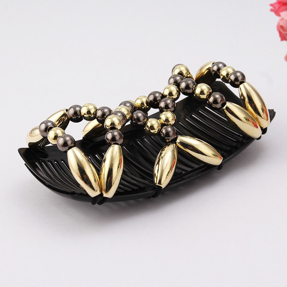 Peigne magique Vintage pour femmes, accessoires pour cheveux, perles élastiques, porte-chignon, pinces à cheveux, peigne à griffes, couvre-chef extensible, coiffure