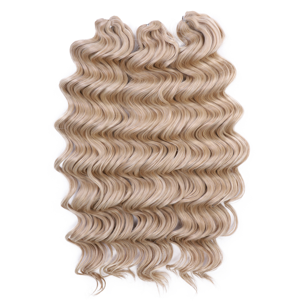 Extensiones de cabello trenzado de arcoíris, pelo sintético ondulado profundo, Passion Twist, Crochet, 24 pulgadas/60cm, ombré, marrón, Rubio: Púrpura