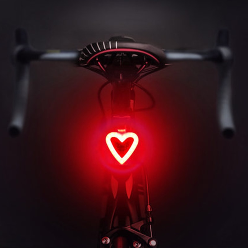 Hart Vorm Led Bike Light Usb Oplaadbare Fiets Achterlicht Waterdichte Mtb Achterlicht 5 Modus Fietsen Night Veiligheidswaarschuwing Lamp