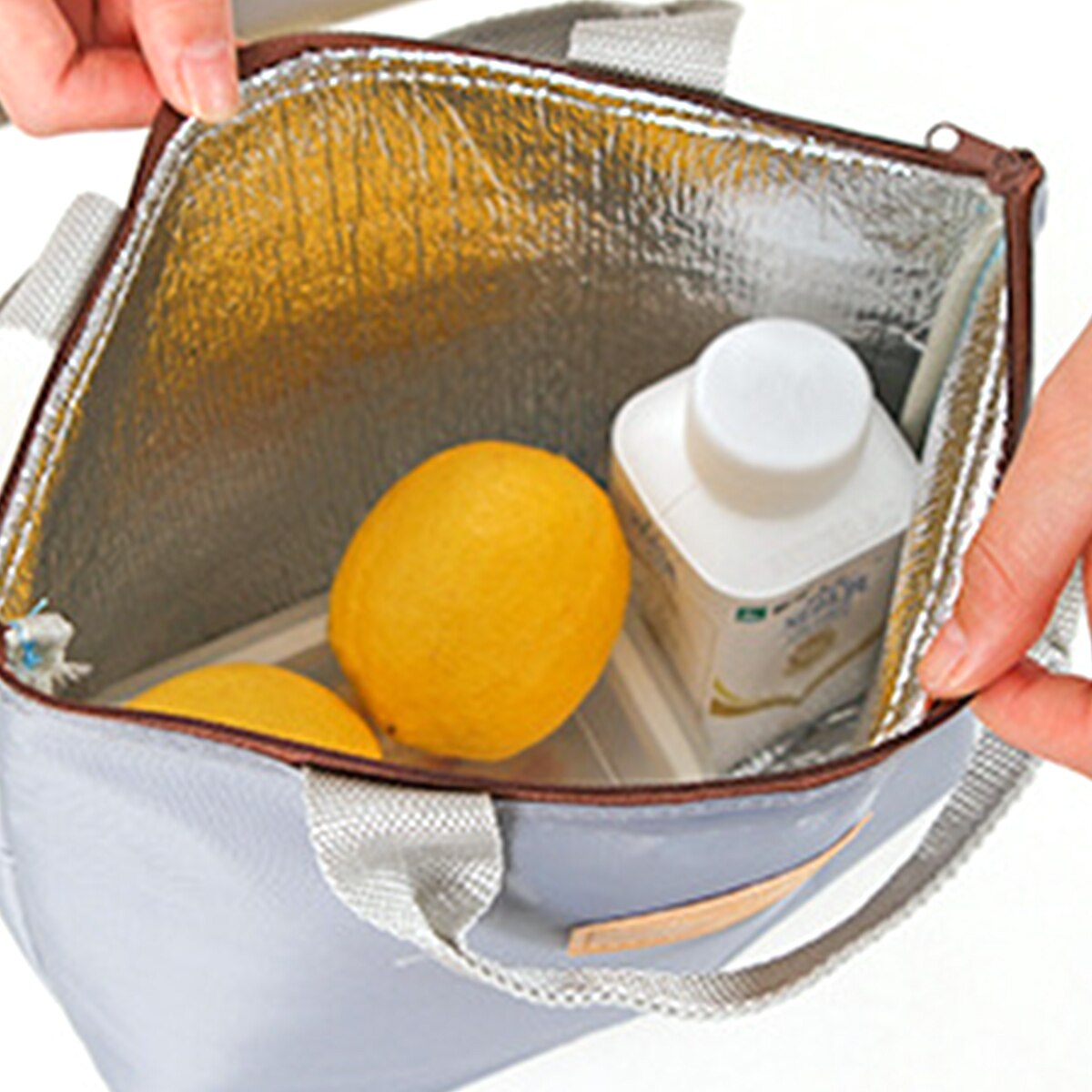 Saco isolado do refrigerador do almoço da lancheira de oxford bolsa térmica do armazenamento com zíper para as crianças dos homens das mulheres