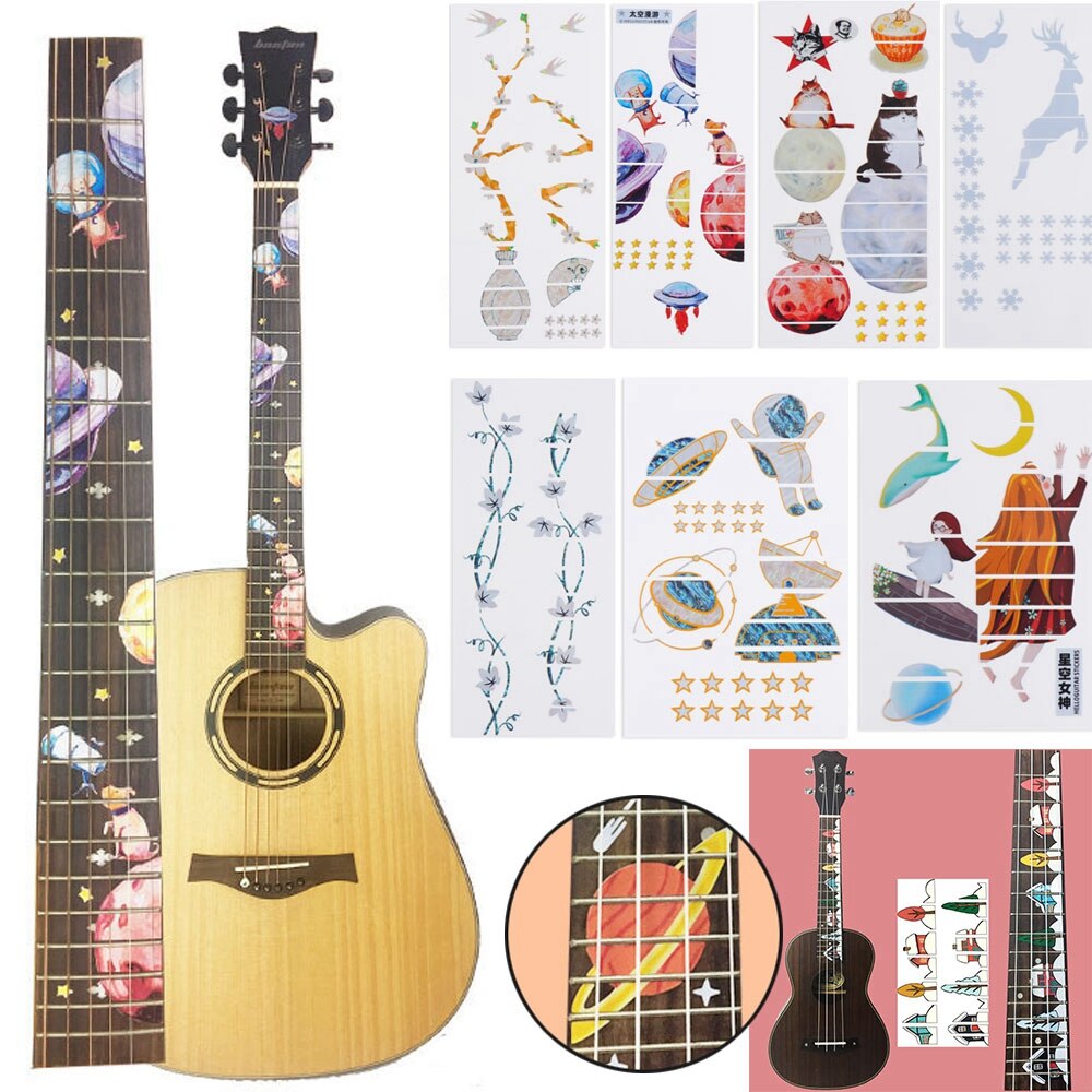 1 PC Ultra Thin Sticker Cross Inlay Decals Fretboard Sticker for Electric Acoustic Guitar Bass Guitarra Accessories