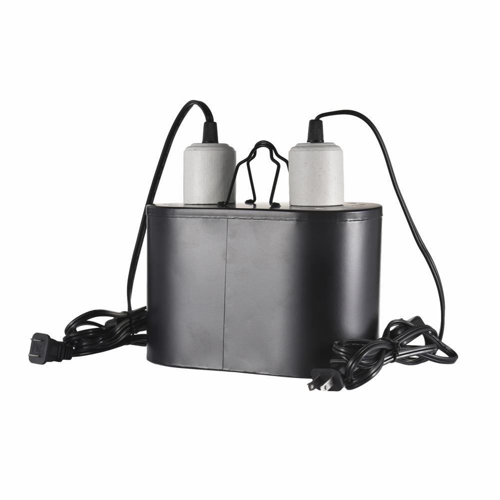 Reptil värme lampa stativ kit dubbla lampkonsol tropisk kupol uvb med 2 oberoende brytare stöd för 2 glödlampor