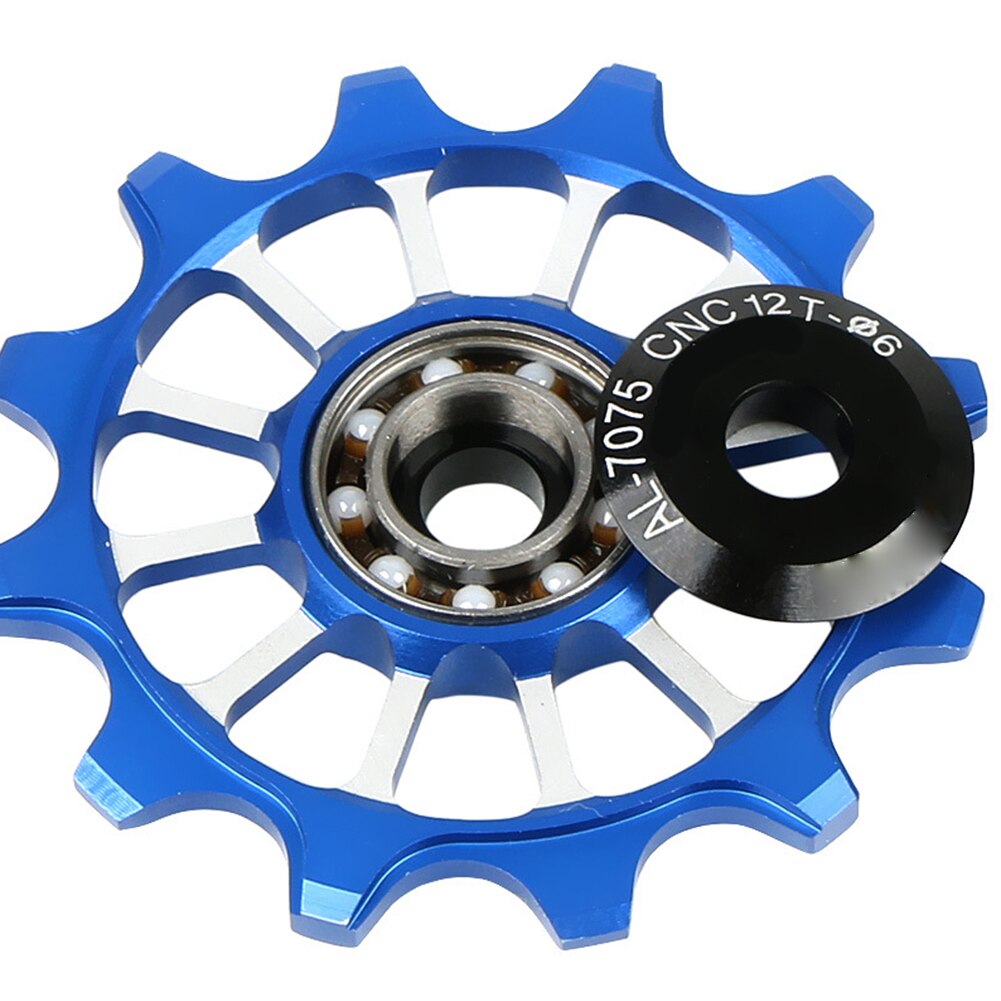 Rodillo de guía de bicicleta de carretera, polea de rueda de desviador trasero de bicicleta de montaña, 12T, 6mm