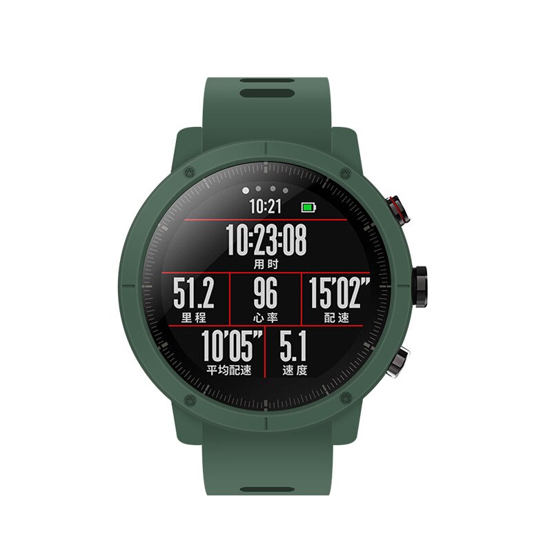 Huami amazfit stratos smart watch 2 slim pc case cover skyddande skal smart armband band tillbehör: Grön
