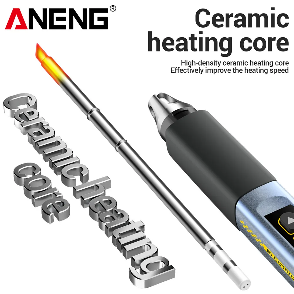 ANENG SL108 Electric Soldering Irons kit PD 96W QC Adjustable Temperature Fast Heat Portable Digital Smart Soldering Iron Tools